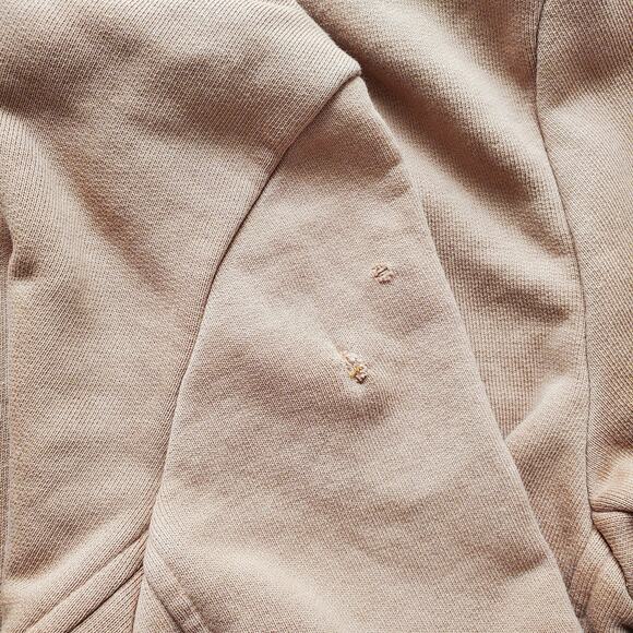 Frank & Eileen Belfast Sweatshirt Trench Coat Camel Triple Fleece Large FLAW - Picture 13 of 14